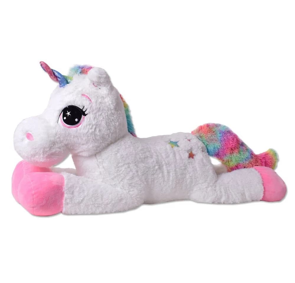 TE-Trend Kuscheltier Einhorn 110 cm XXL Plüschtier mit Glitzer-Design