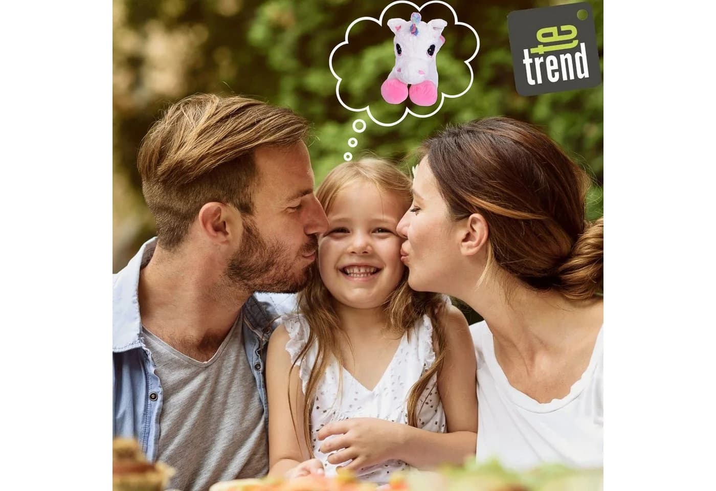 TE-Trend Kuscheltier Einhorn 110 cm XXL Plüschtier mit Glitzer-Design - Bild 3