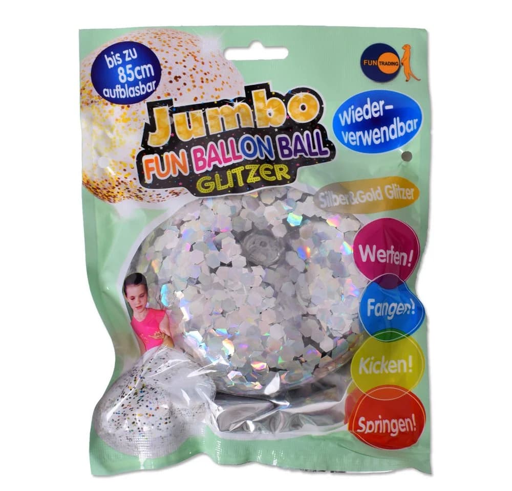 TE-Trend Spielball 4 Stück Glitter Luftballon 85cm wiederverwendbar - Bild 4