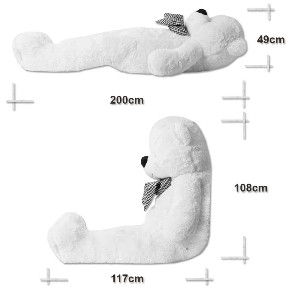 TE-Trend XXL Teddybär 200cm Braun mit Schleife Kuscheltier - Bild 4