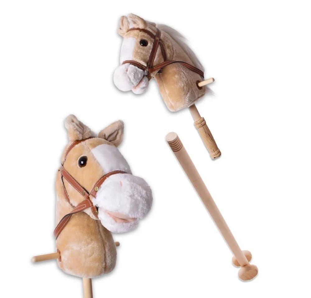 TE-Trend Steckenpferd Spielpferd mit Rollen und Sound, Beige - Bild 2
