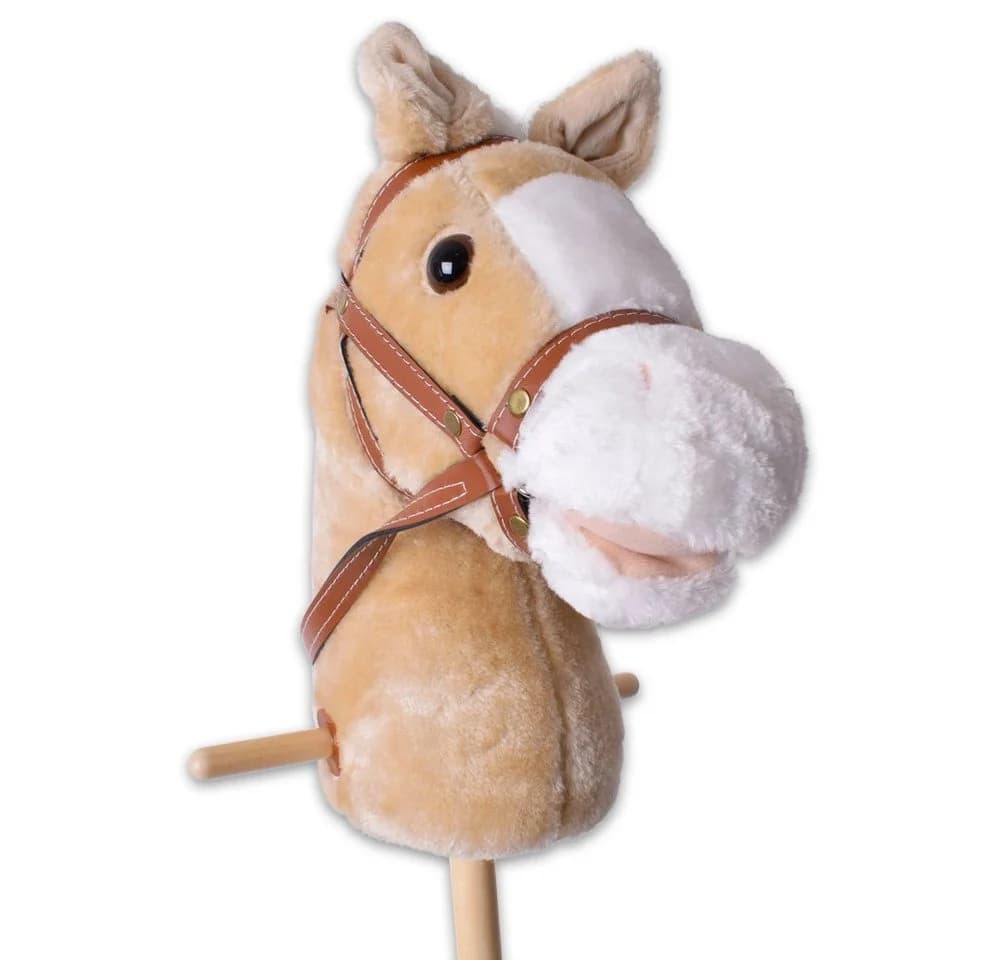 TE-Trend Steckenpferd Spielpferd mit Rollen und Sound, Beige - Bild 3