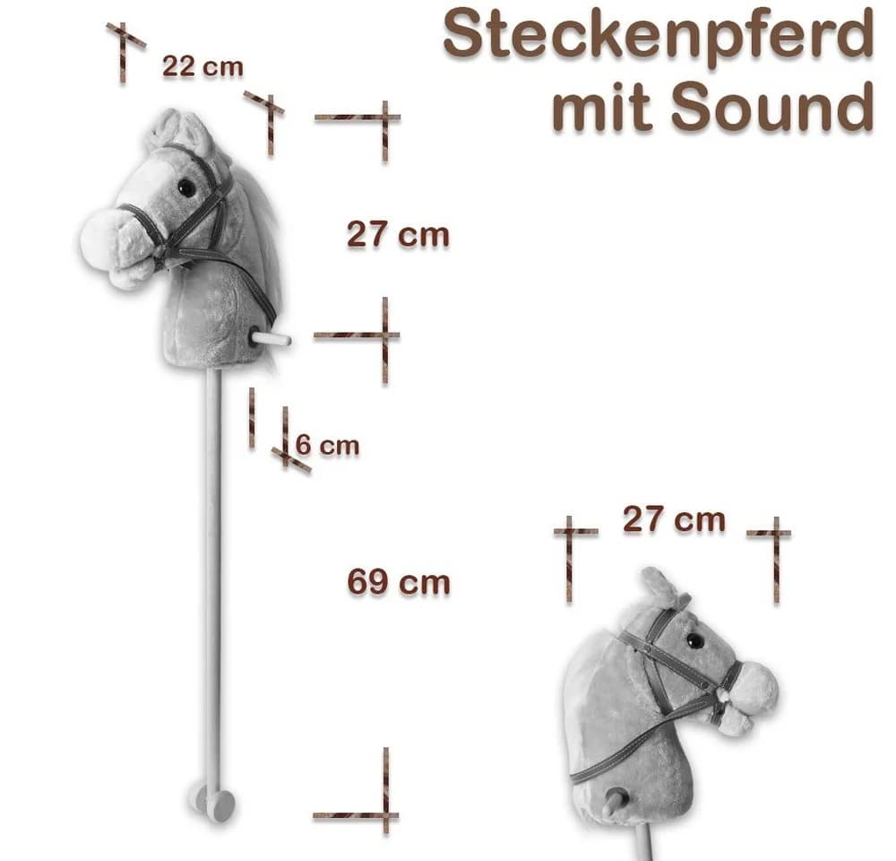 TE-Trend Steckenpferd Spielpferd mit Rollen und Sound, Beige - Bild 4