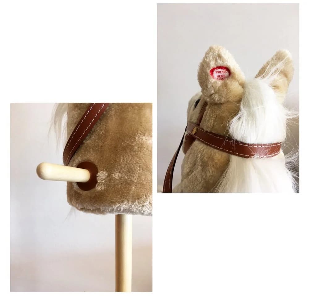 TE-Trend Steckenpferd Spielpferd mit Rollen und Sound, Beige - Bild 5