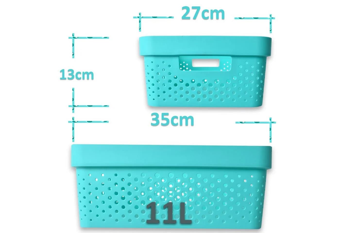 TE-Trend Aufbewahrungsbox 2 Stück Türkis Kunststoff Storage Box 11L