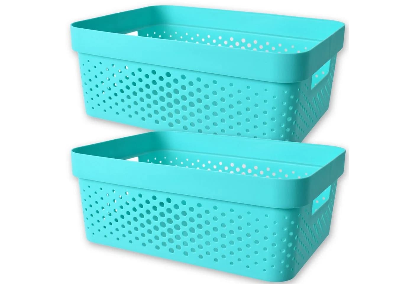 TE-Trend Aufbewahrungsbox 2 Stück Türkis Kunststoff Storage Box 11L - Bild 2