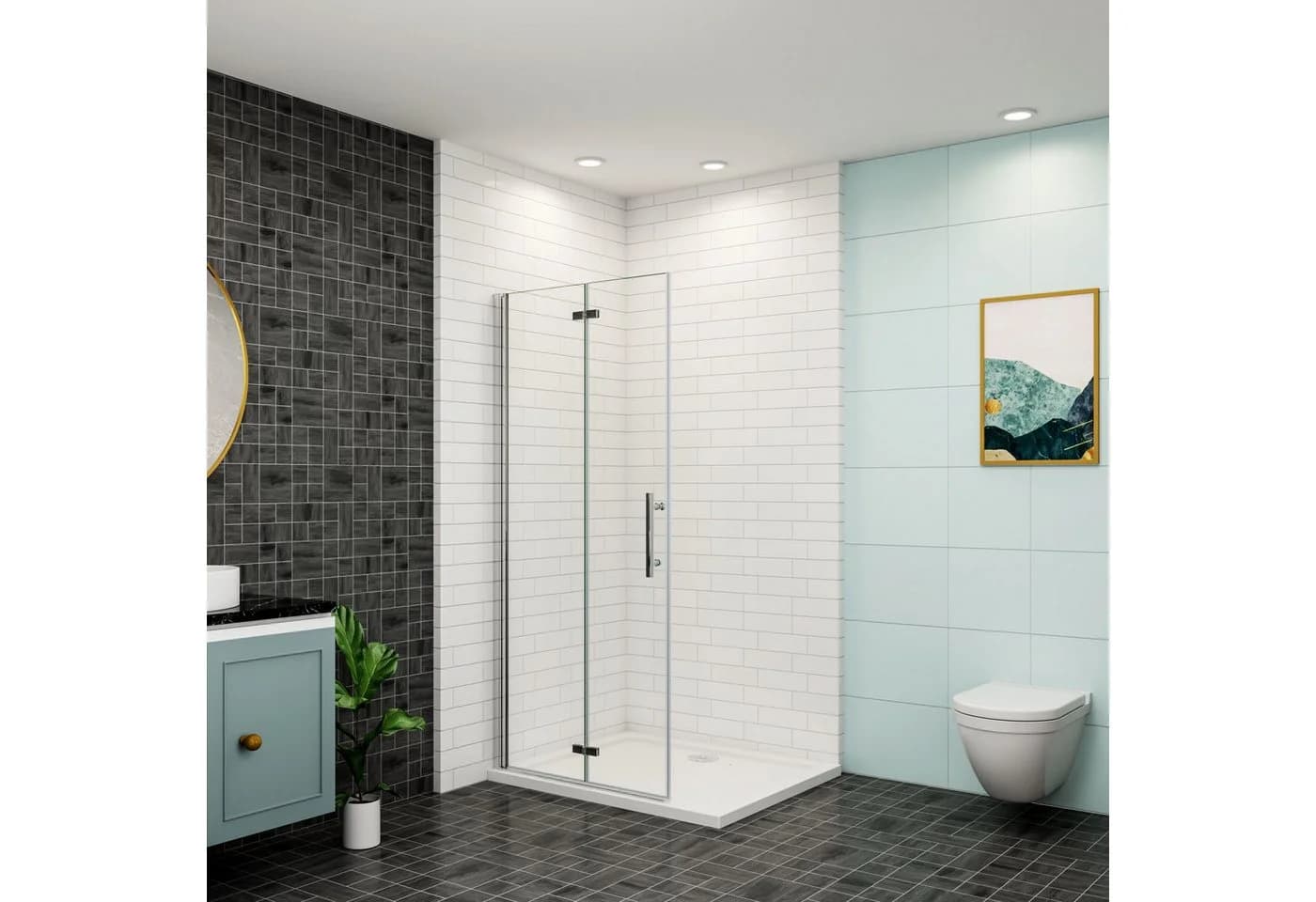 duschspa Dusch-Falttür 195cm Nano Glas Nischentür Dusche Walkin Falttüren Duschabtrennung - Bild 2