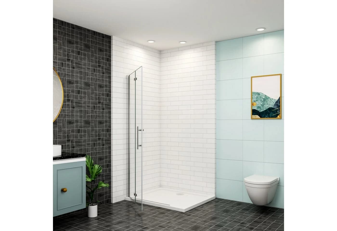 duschspa Dusch-Falttür 195cm Nano Glas Nischentür Dusche Walkin Falttüren Duschabtrennung - Bild 3
