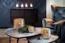 Fink Windlicht DARCY Glas Kerzenhalter Silber Rillen Bild 1