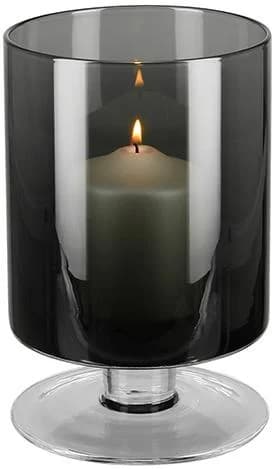 FINK Tischvase VIANA Grau Glas Handgefertigt