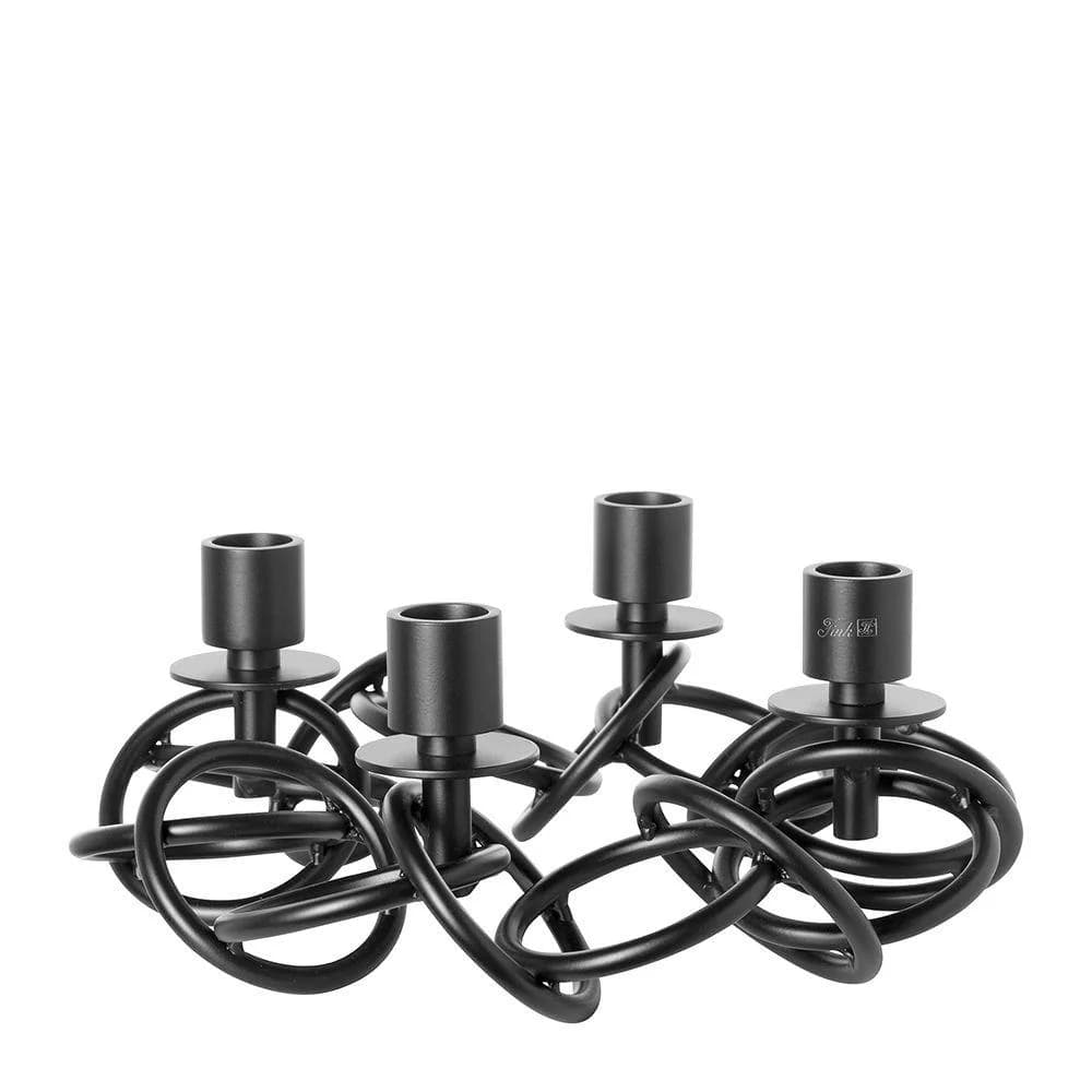 Dekokranz SONETTE für 4 Kerzen Schwarz Aluminium