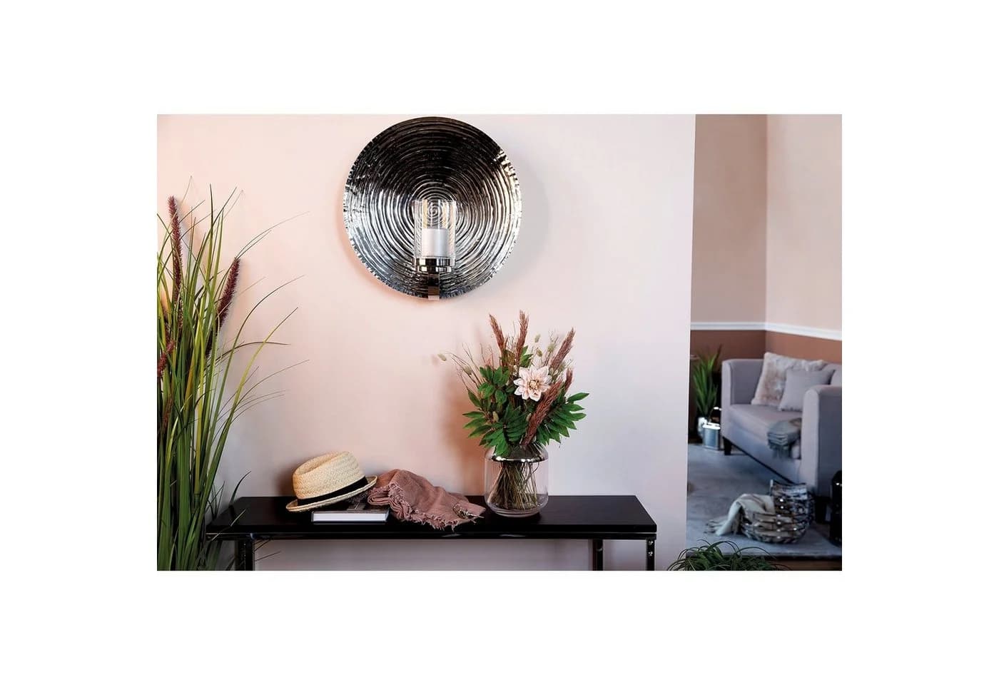 Fink Wandleuchter AZORA Silber Edelstahl Glas