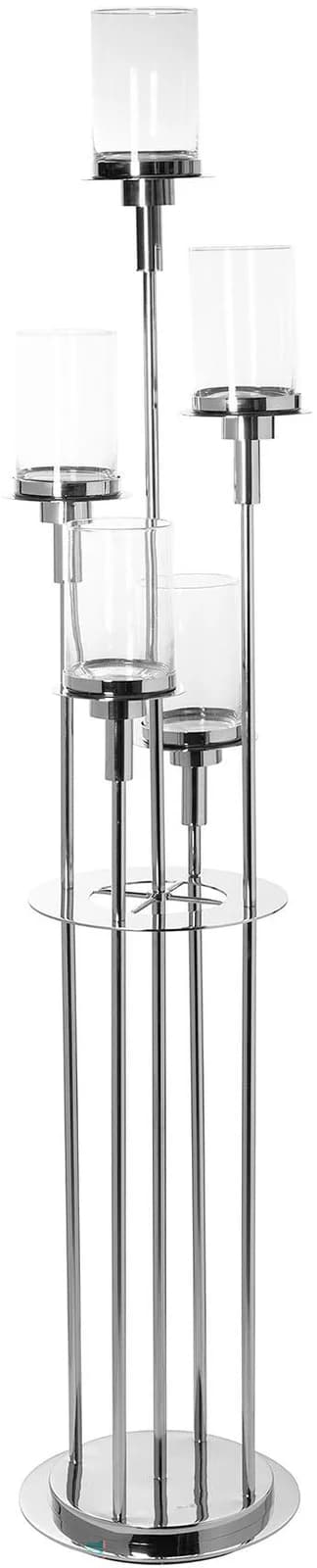 FINK Standkerzenhalter LONDRA 5-flammig silber Edelstahl Glas