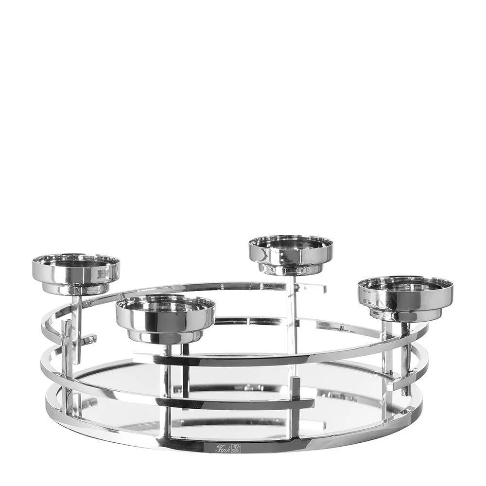 Dekokranz ELISIO Silber Edelstahl Glas Spiegelglas