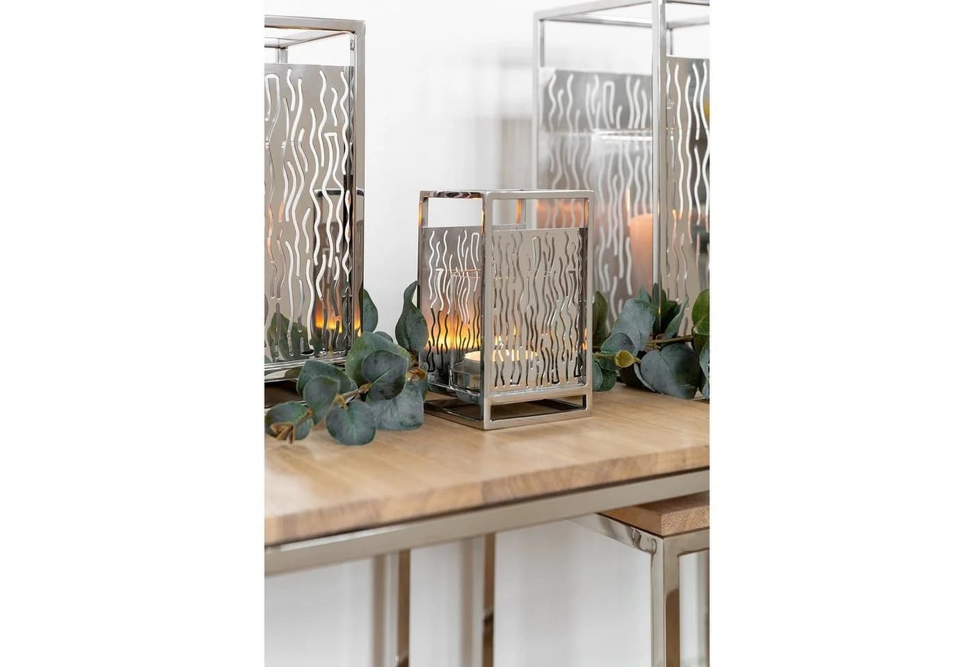 Fink Windlicht NICOSA Edelstahl Kerzenhalter mit Cut-Outs - Bild 5