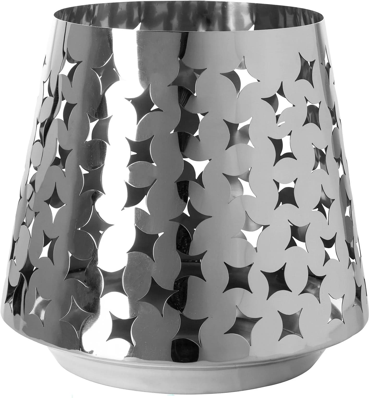 FINK Windlicht LUMA Kerzenhalter Silber Edelstahl