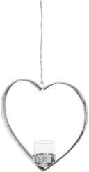 FINK DOREA Teelichthalter Silber Edelstahl Herzform mit Glas Bild 2