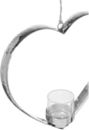 FINK DOREA Teelichthalter Silber Edelstahl Herzform mit Glas Bild 3