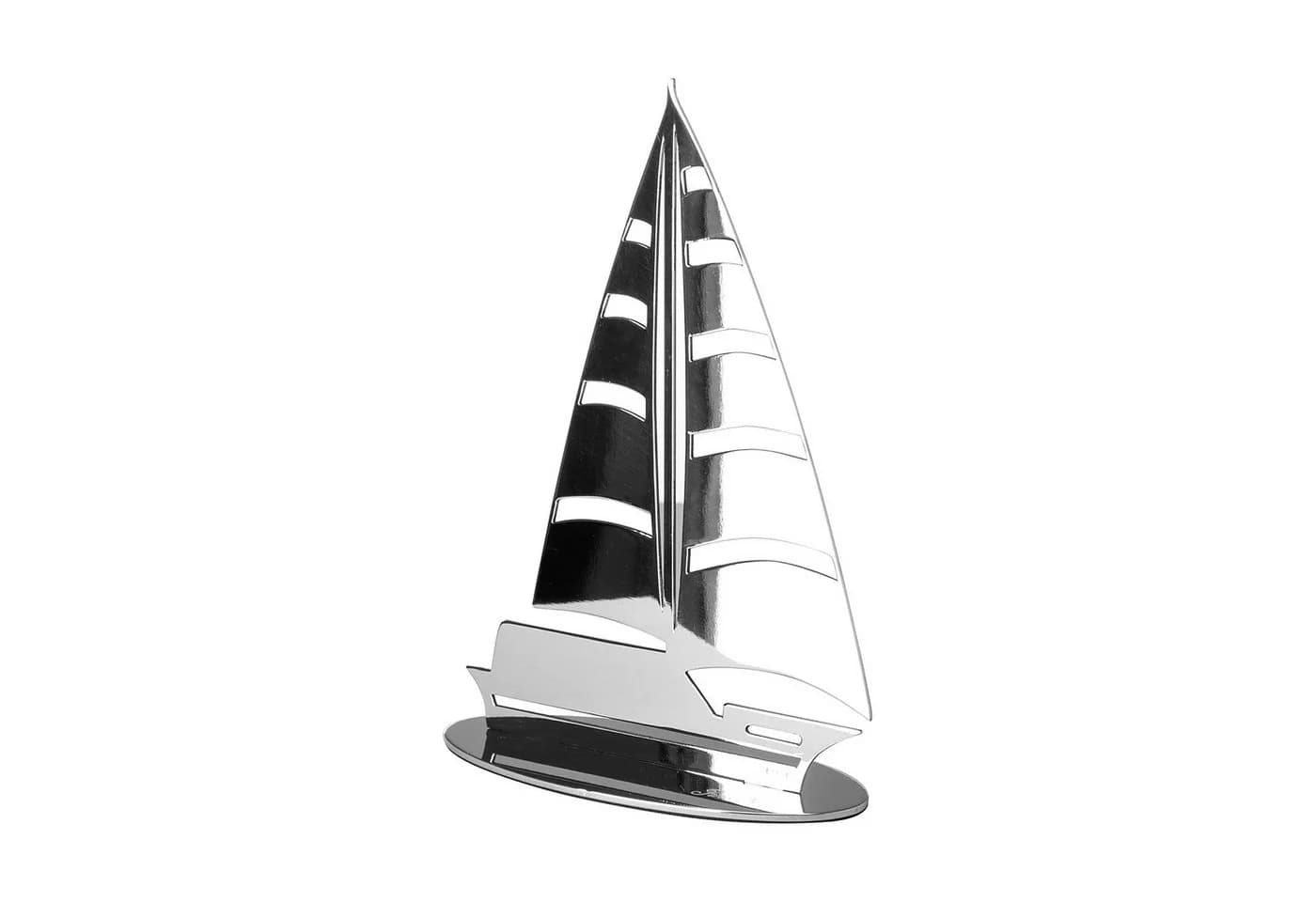Fink Dekofigur SAILER Segelboot silberfarben Edelstahl - Bild 3