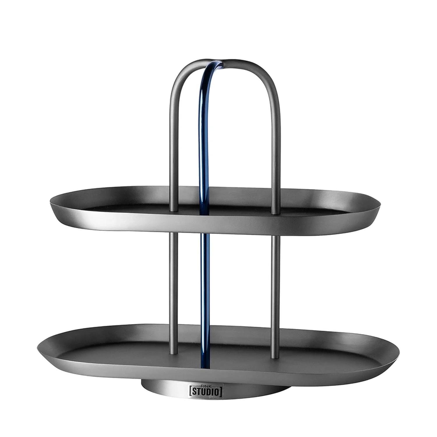 FINK STUDIO Etagere UPPER EAST blau grau Edelstahl Servierplatte