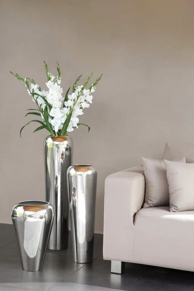 Dekovase FINK TUTZI Silber Vase aus Eisen