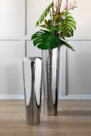 Dekovase FINK TUTZI Silber Hammerschlag Eisen Bodenvase Bild 3