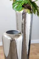 Dekovase FINK TUTZI Silber Hammerschlag Eisen Bodenvase Bild 4