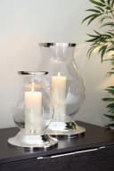 Fink Windlicht BIG Silberfarben Metall vernickelt und Glas Bild 1