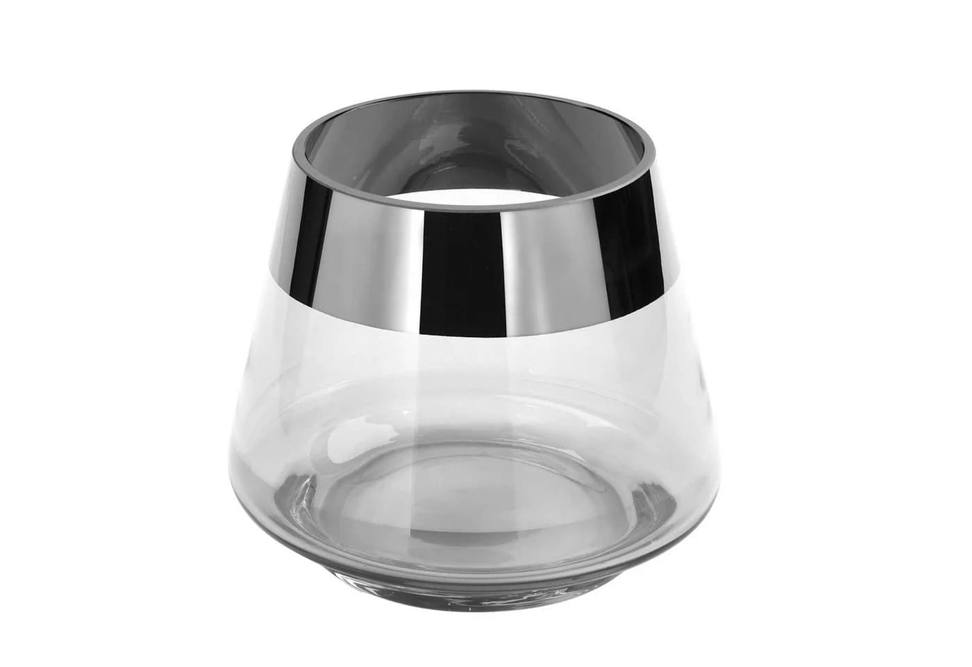 Fink Teelichthalter JONA 2er Set Glas Silber Transparent