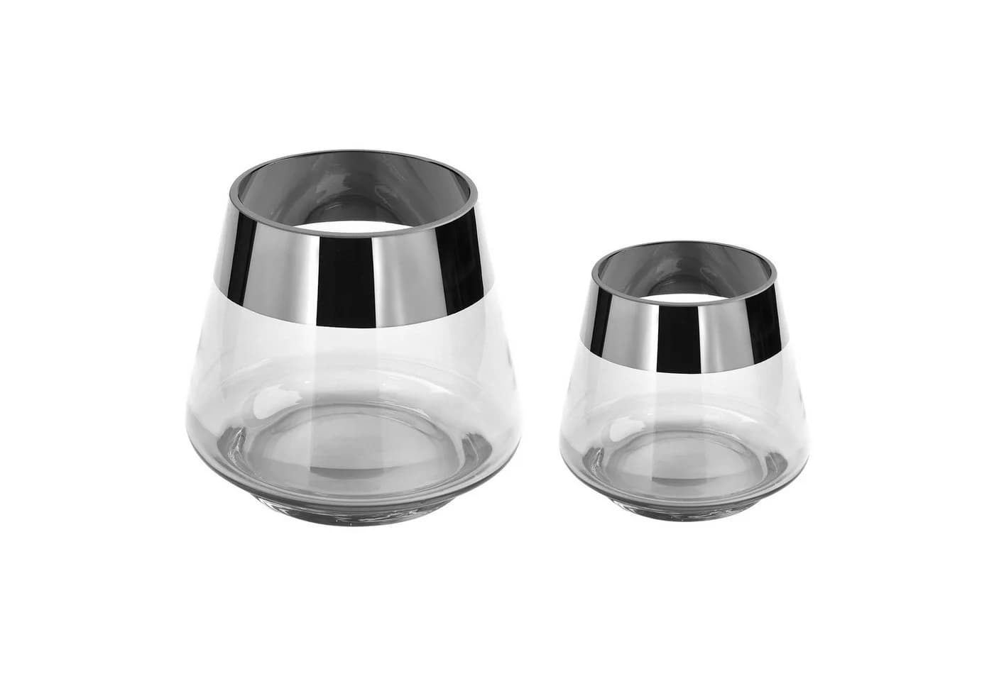 Fink Teelichthalter JONA 2er Set Glas Silber Transparent - Bild 2