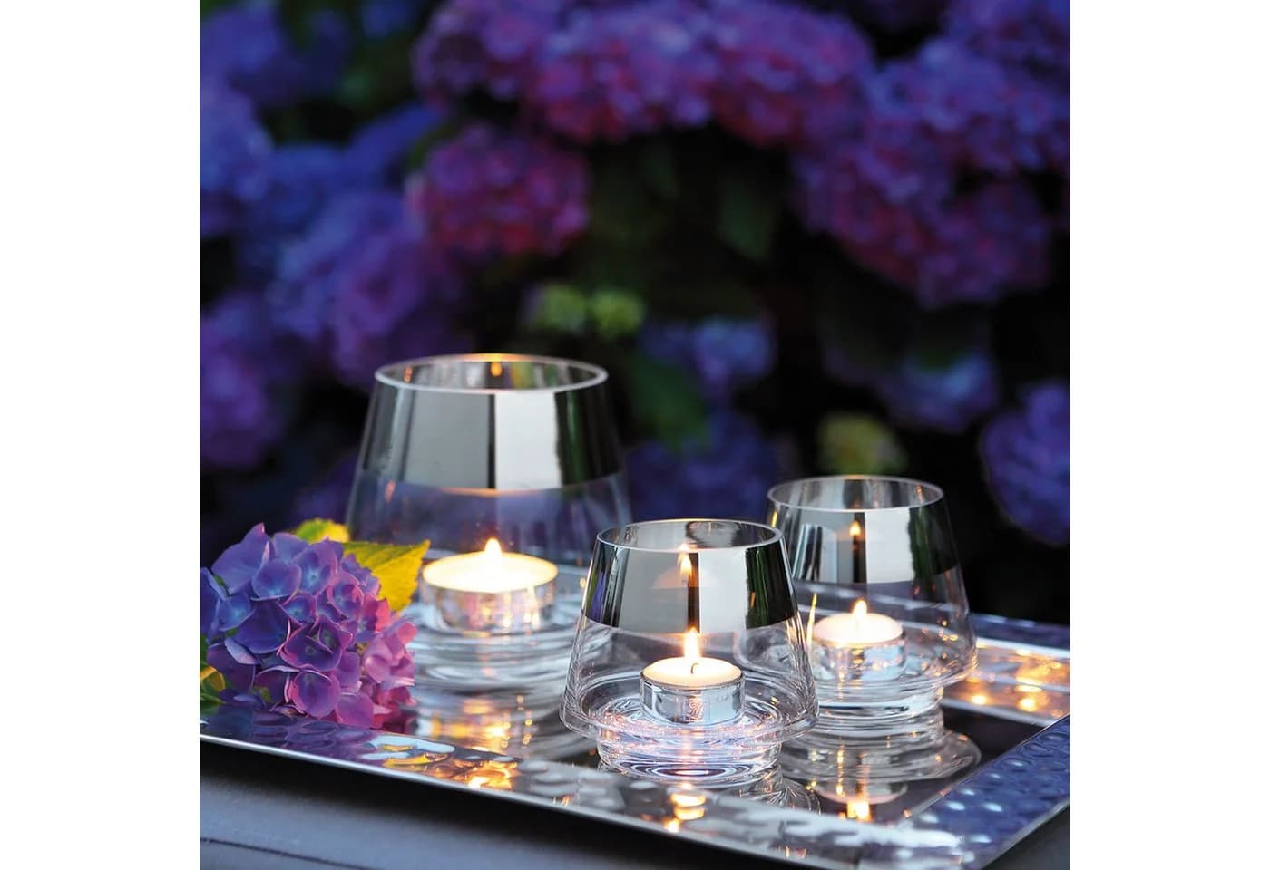 Fink Teelichthalter JONA 2er Set Glas Silber Transparent - Bild 3