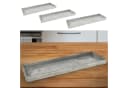 CEPEWA Dekotablett 3er Set Grau Paulownia Holz Rechteckig Bild 2
