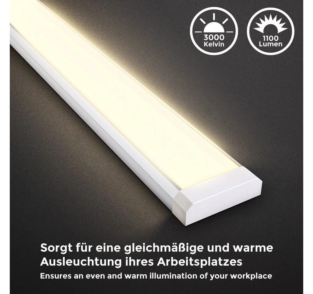 B.K.Licht LED Unterbauleuchte 57,5 cm Küche 230V weiß-silber