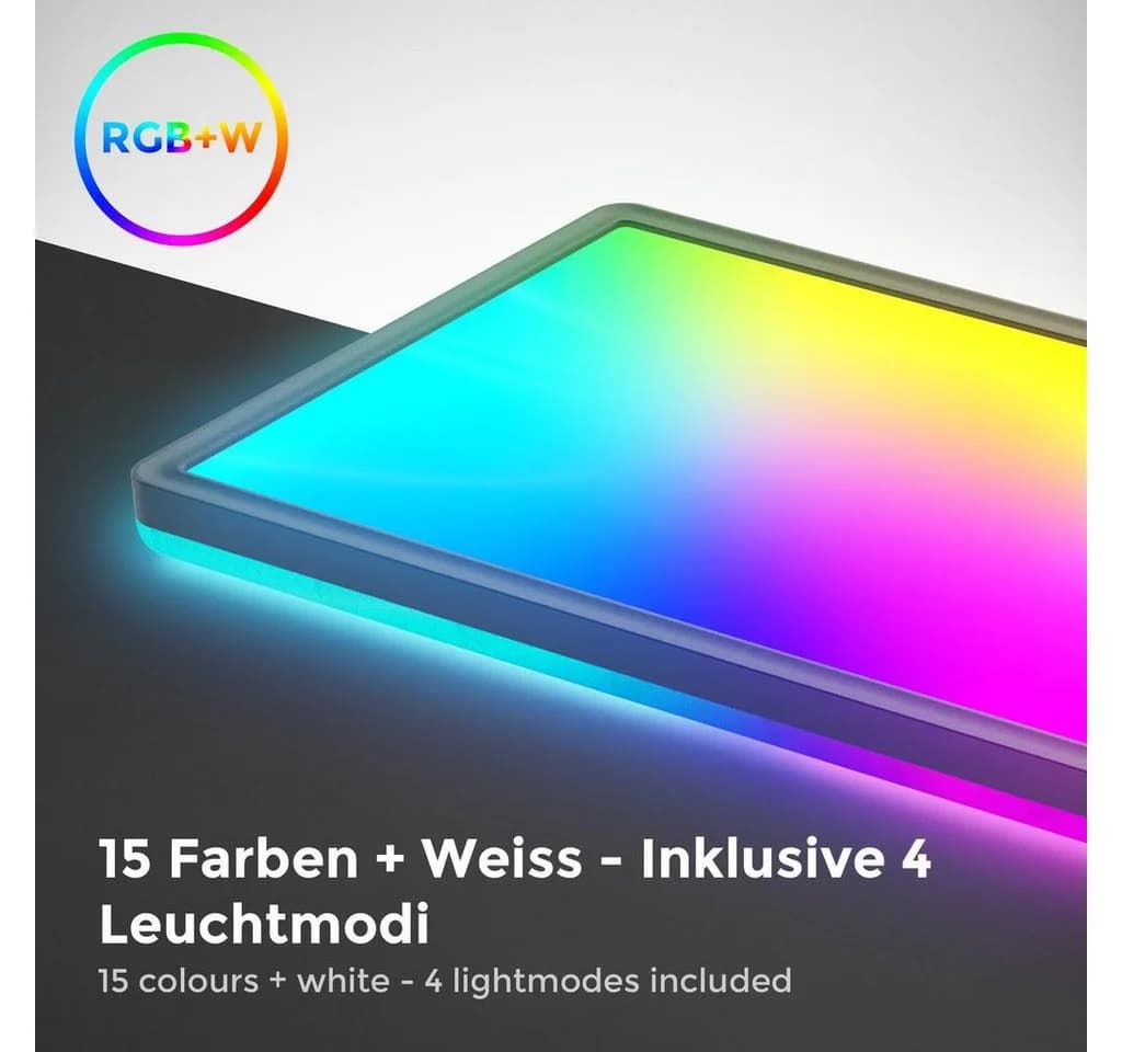 B.K.Licht LED Deckenleuchte Deckenlampe 58x20cm ultra-flach dimmbar 22W schwarz BKL1555