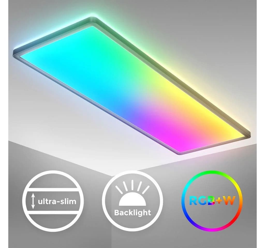 B.K.Licht LED Deckenleuchte Deckenlampe 58x20cm ultra-flach dimmbar 22W schwarz BKL1555 - Bild 2