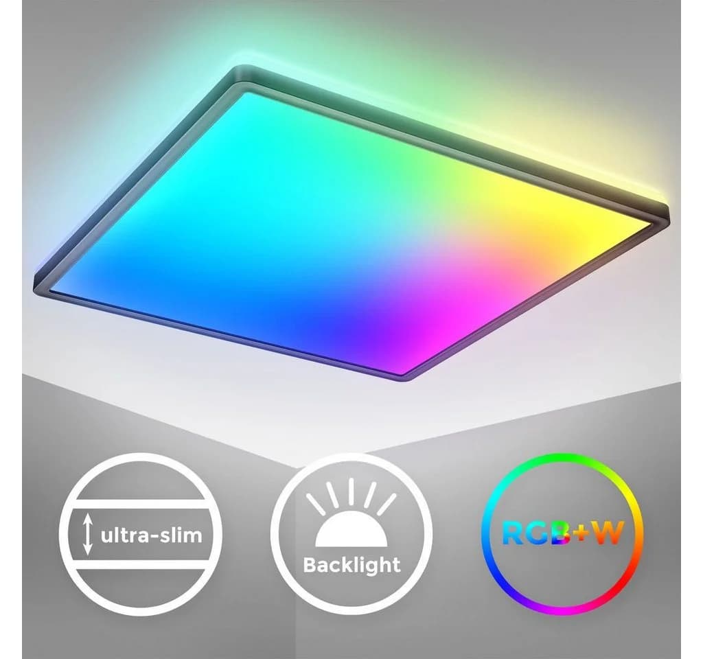B.K.Licht LED Deckenleuchte RGBW LED Panel dimmbar 42x42cm ultraflach schwarz BKL1552 - Bild 2