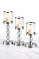 Ruhhy Kerzenständer Set 3-teilig Glamour Silber Kristalloptik Bild 2