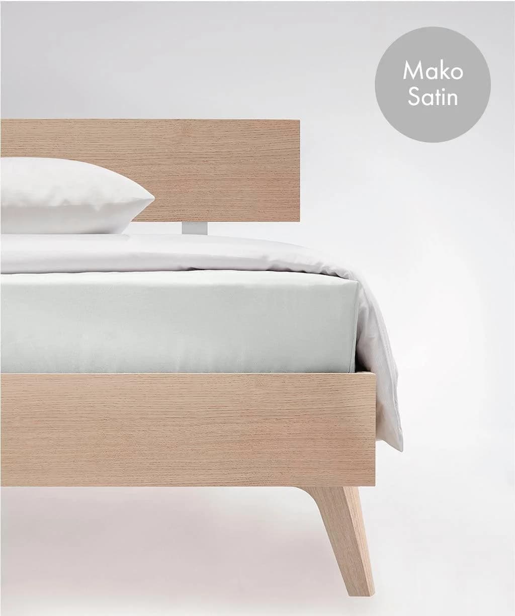 Fleuresse Spannbettlaken Mako-Satin Weiß 140x200 cm