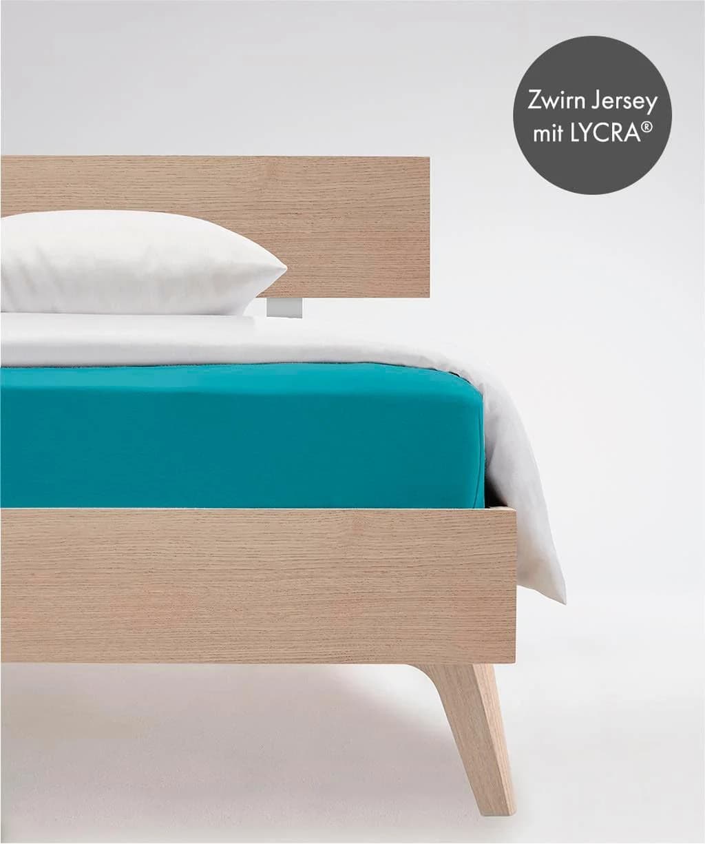 Fleuresse Spannbettlaken Comfort Blau Jersey-Elasthan