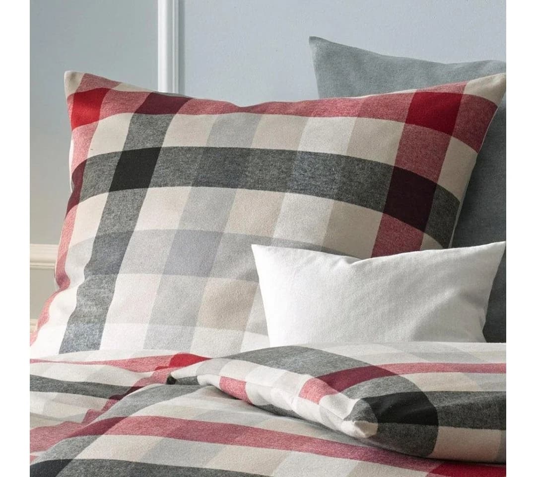 Fleuresse Bettwäsche Lech 3742 Rot Flanell Karo