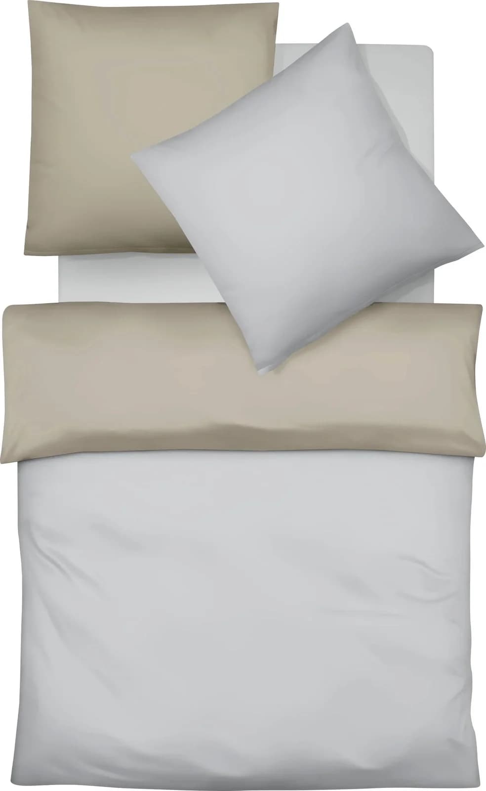 Fleuresse Wendebettwäsche Lech 4158 Beige Silber Flanell