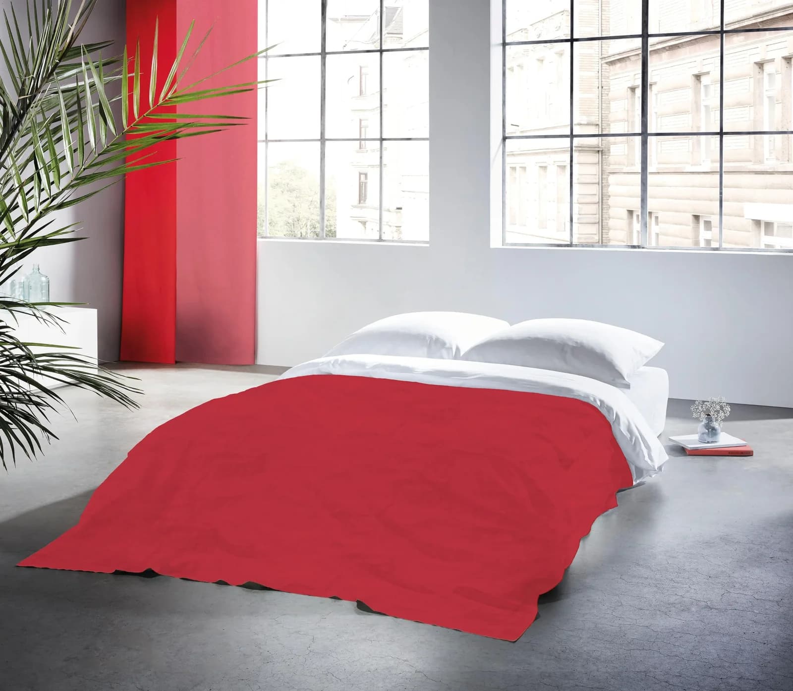 Fleuresse Plaid Rot 50% Baumwolle 50% Leinen Multifunktional