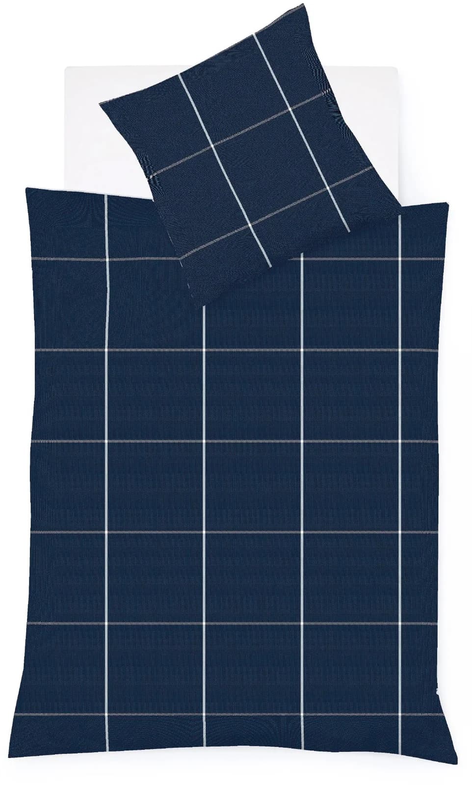 fleuresse Lech 4311 Bettwäsche 3-tlg. Flanell Karo Indigo