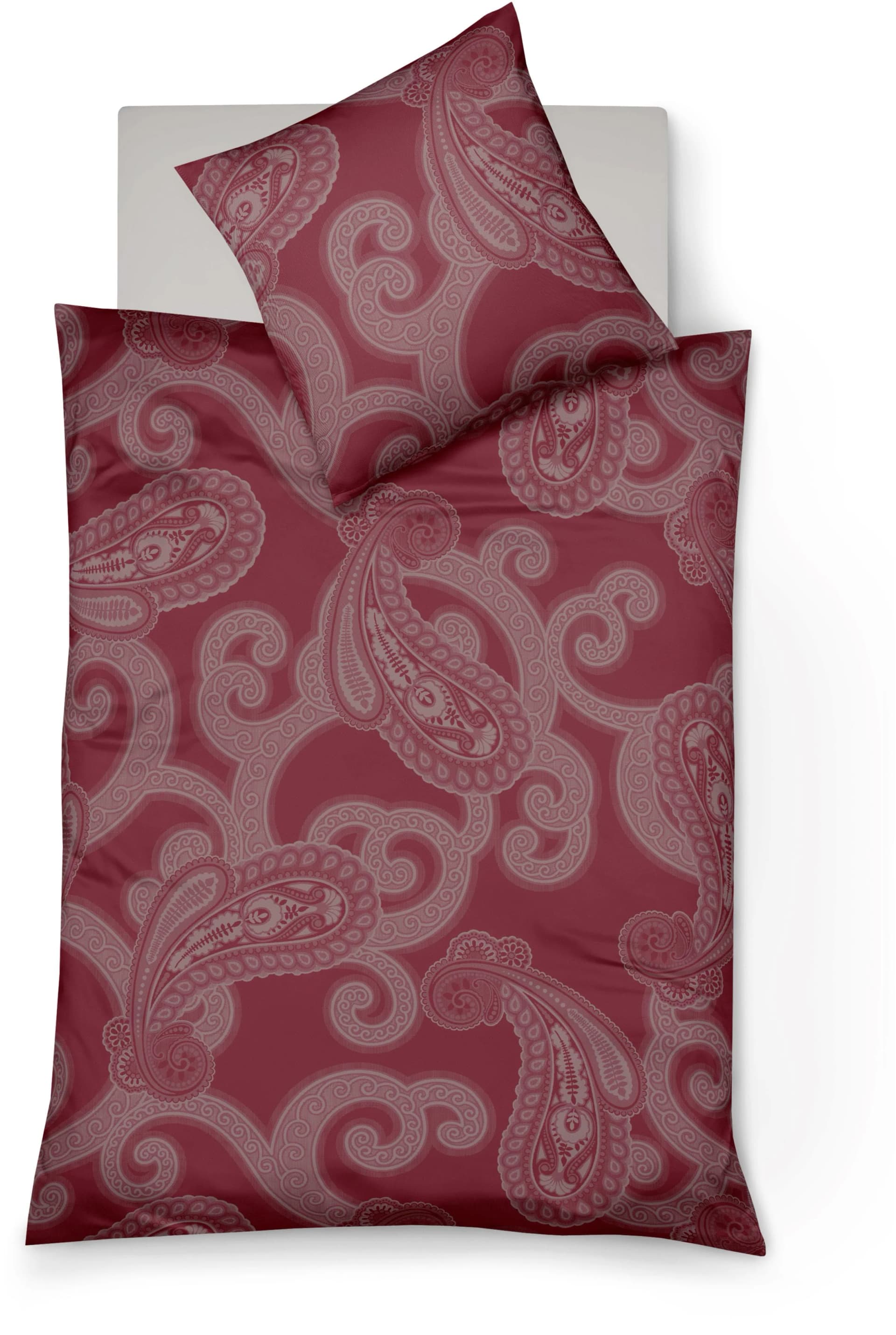 FLEURESSE Bettwäsche Lech 4312 Rot Jacquard-Flanell 100% Baumwolle