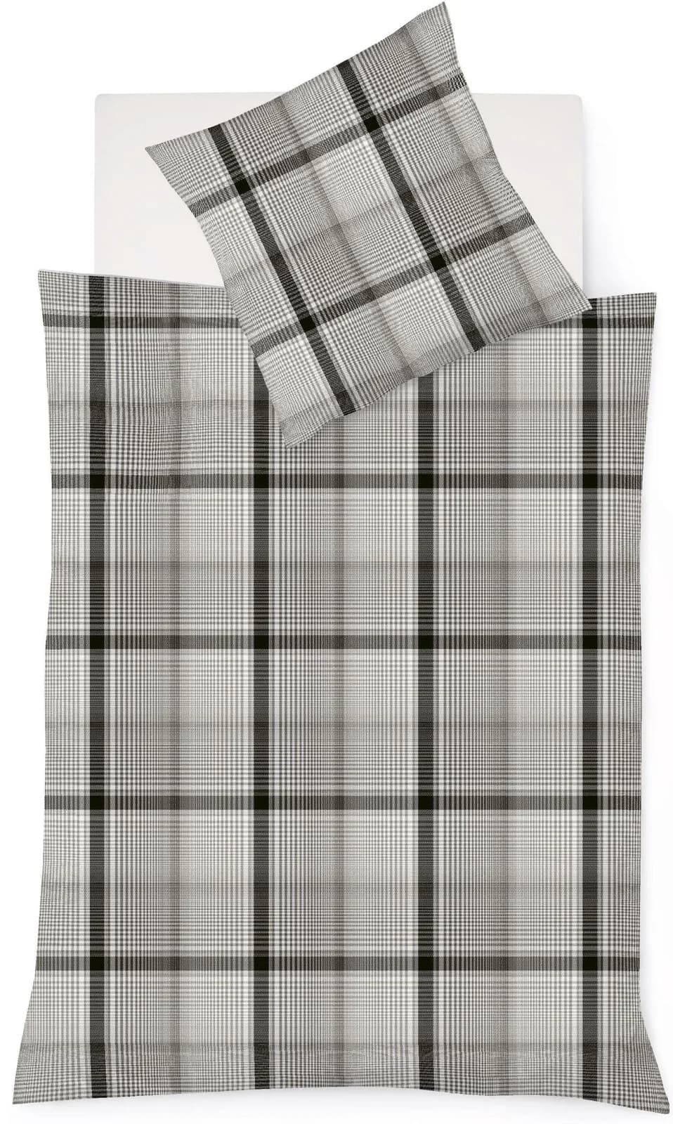 Fleuresse Bettwäsche Lech 4385 Grau Flanell Karo