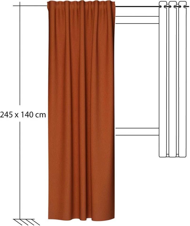 HOMING Vorhang Allen Ziegelrot Blickdicht Polyester - Bild 4
