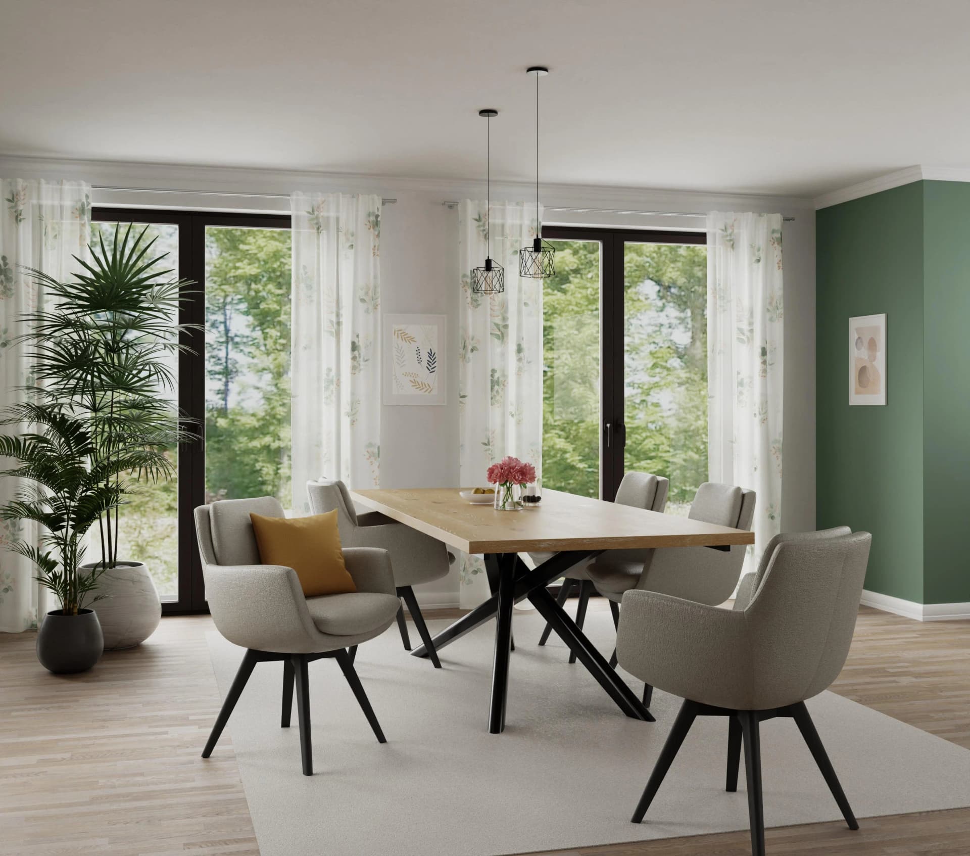 Gardine HOMING "Tallis" Gr. 1, grün (salbei), 100% Polyester