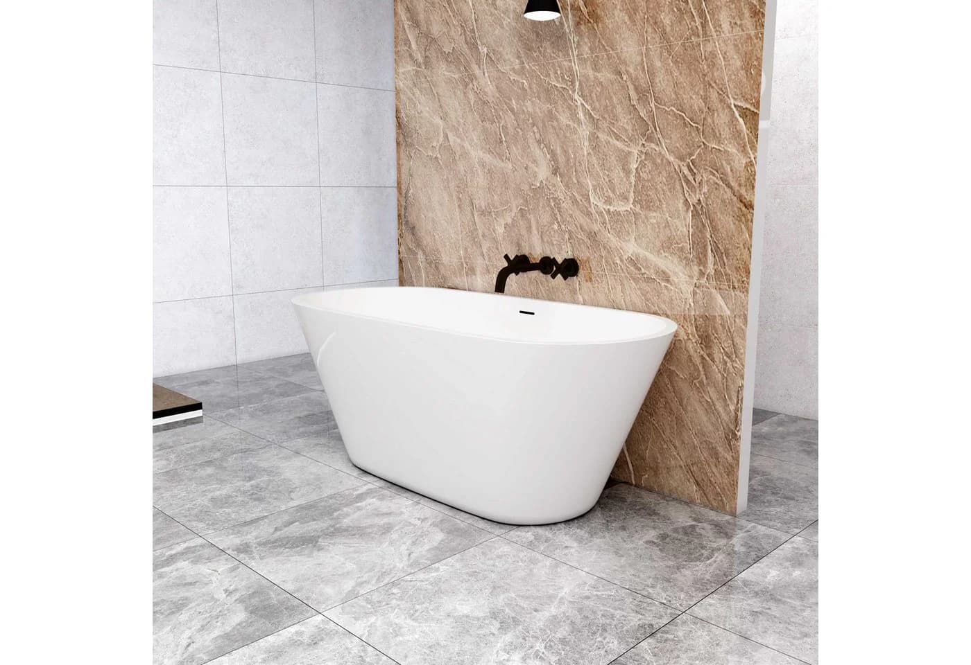 duschspa Freistehende Ovalbadewanne Acryl Weiß - Bild 3