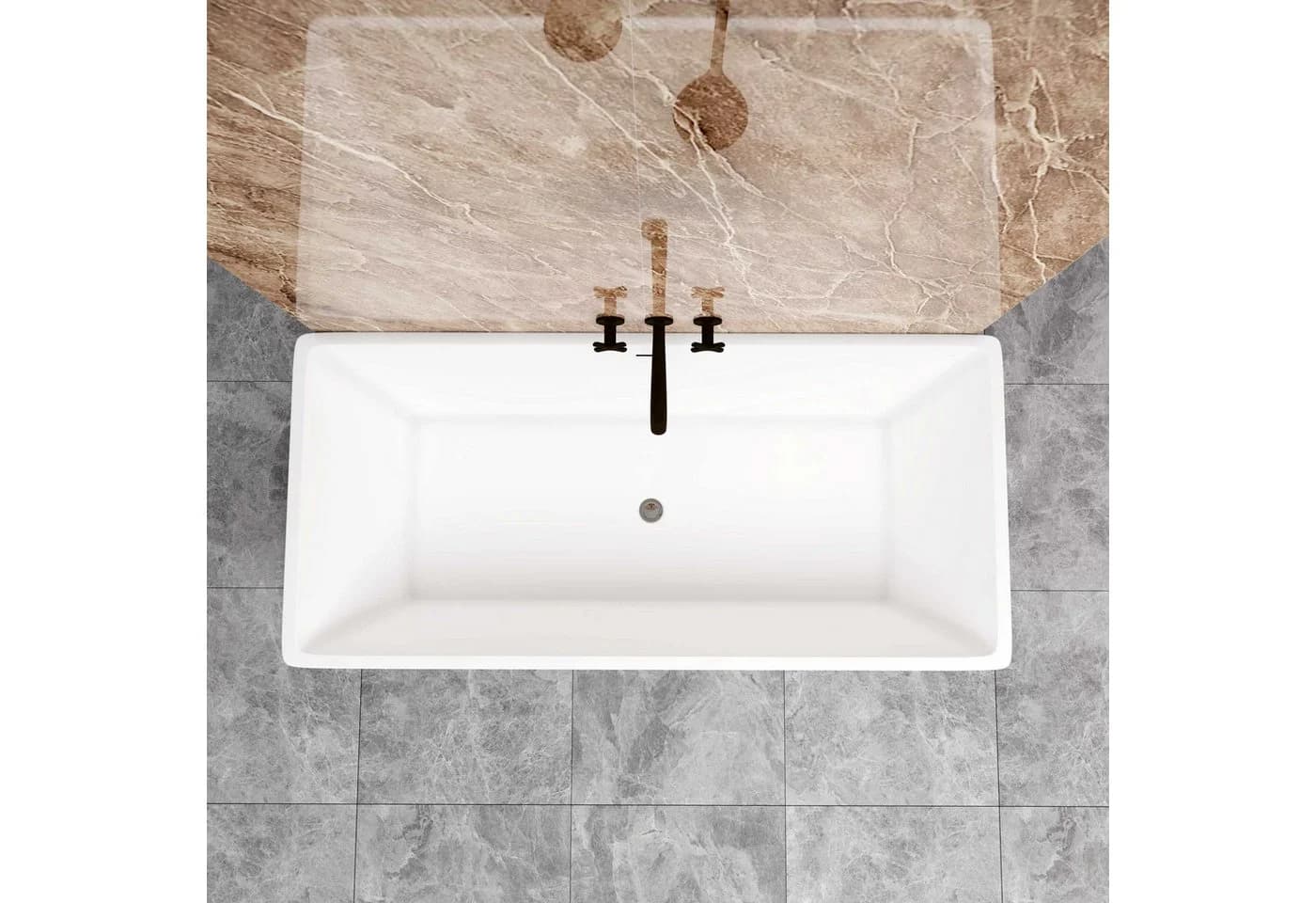 duschspa Acrylbadewanne 150x72 cm weiß Rechteck Modern - Bild 4