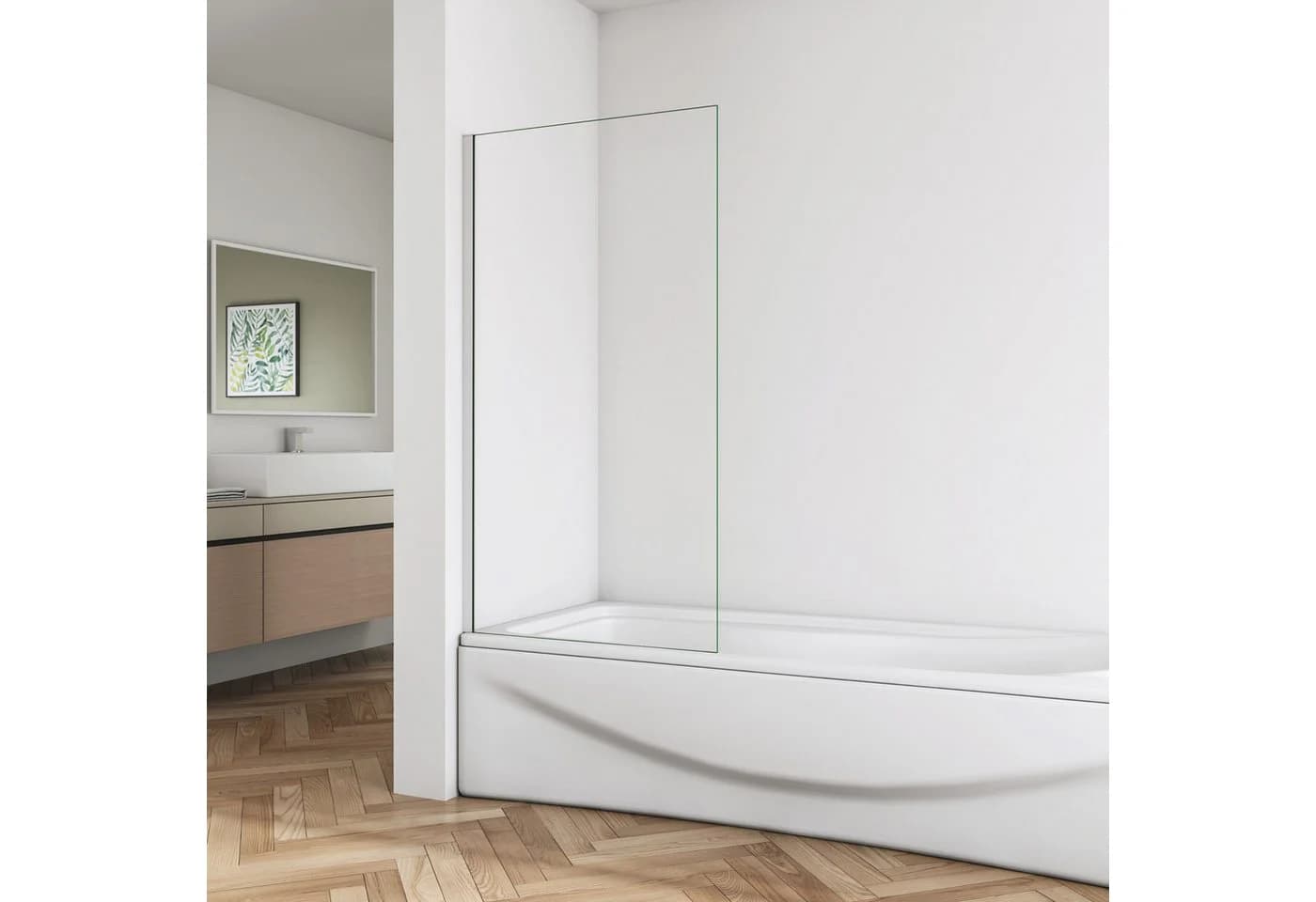 duschspa Badewannenaufsatz 6mm NANO Sicherheitsglas 140cm Höhe - Bild 2